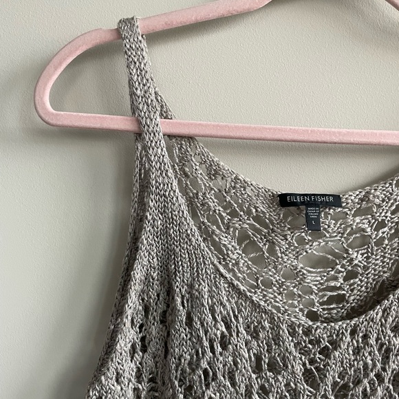 Eileen Fisher Crochet Long Line Tank Top - Picture 2 of 6